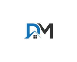 dm-Brief nach Hause Logo-Design-Konzept-Vektor-Vorlage. vektor