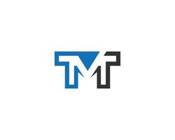 einzigartiges kreatives tmt-logo-design mit minimalistischem modernem initialen vektorsymbol. vektor