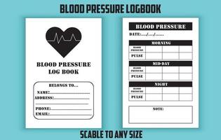 bearbeitbare vorlage für blutdruck-logbuch vektor