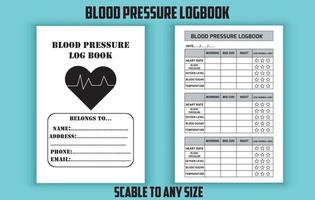 bearbeitbare vorlage für blutdruck-logbuch vektor