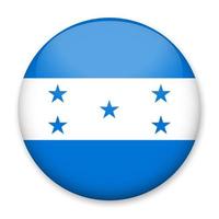 Flagge von Honduras in Form eines runden Knopfes mit einem leichten Glanz und einem Schatten. das Symbol des Unabhängigkeitstages, ein Souvenir, eine Schaltfläche zum Umschalten der Sprache auf der Website, ein Symbol. vektor