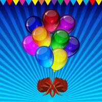 födelsedagsfest vektor bakgrund - färgglada festliga ballonger, konfetti, band flyger för fester kort i isolerad vit bakgrund med plats för din text.