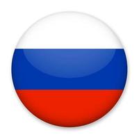 flagge von russland in form eines runden knopfes mit einem leichten glanz und einem schatten. das Symbol des Unabhängigkeitstages, ein Souvenir, eine Schaltfläche zum Umschalten der Sprache auf der Website, ein Symbol. vektor