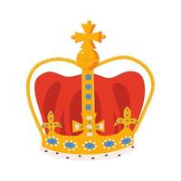 Krone-Cartoon-Vektor-Illustration. königlicher Goldschmuck. könig, kaiserliches symbol der königin monarchie. vektor