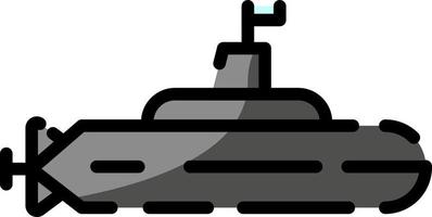 Militärgraues U-Boot, Illustration, Vektor auf weißem Hintergrund.