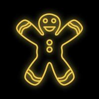 Mann-Cookie-Neonlicht-Symbol. einfache dünne linie, umrissvektor von weihnachten, neujahr, freudensymbole für ui und ux, website oder mobile anwendung vektor