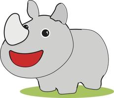 Baby-Nashorn, Illustration, Vektor auf weißem Hintergrund.