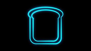 Roggenbrot-Symbol. Element von Bäckerei-Shop-Symbolen für mobile Konzepte und Web-Apps. Neon-Roggenbrot-Symbol kann für Web- und mobile Apps auf dunklem Hintergrund mit Farbverlauf verwendet werden vektor