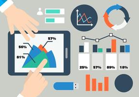 Gratis platt diagram infografisk vektor