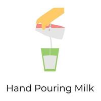 Milch von Hand einschenken vektor