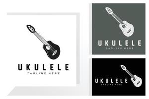 minimalistisches ukulele-musiklogodesign, ukulele-gitarrenvektor. Ukulele-Logo-Design vektor