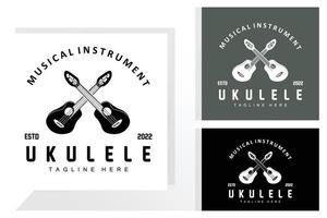 minimalistisches ukulele-musiklogodesign, ukulele-gitarrenvektor. Ukulele-Logo-Design vektor