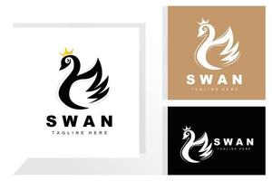 Schwan-Logo-Design, Ententierillustration, Firmenmarken-Vorlagenvektor vektor