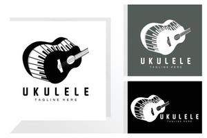 minimalistisk ukulele musik logotyp design, ukulele gitarr vektor. ukelele logotyp design vektor