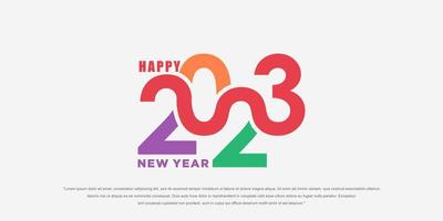 2023 guten Rutsch ins neue Jahr Logo-Text-Design. 2023 Zahlenentwurfsvorlage. Vektor-Illustration. vektor