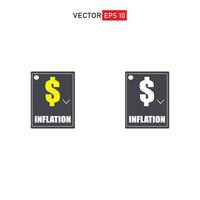 Dollarinflation, Dollarwertverringerungskrise, Finanzen, Geschäft, Finanzen, Geld, Inflation, Crash-Symbolvektor vektor