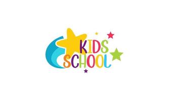 Kiddie Schule elementare bunte Vektor-Logo-Design-Illustration vektor