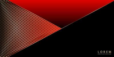 abstrakte schwarze rote Streifenfarbe und goldene Linien. vektor