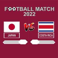 japan mot costa rica fotboll konkurrens 2022 mall bakgrund vektor för schema, resultat match