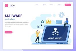 Viren-Malware-Erkennungskonzept, Warnzeichen für Virenangriffe, Vektor für Hacking-Warnmeldungen