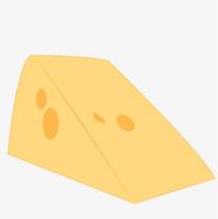 en bit av ost, illustration, vektor på vit bakgrund.