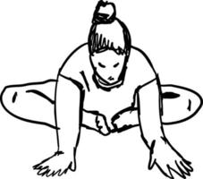 yoga utgör skiss, illustration, vektor på vit bakgrund.