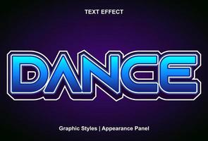 dansa text effekt med grafisk stil och redigerbar. vektor