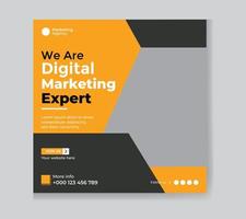 agentur für digitales marketing und postvorlage für soziale medien vektor