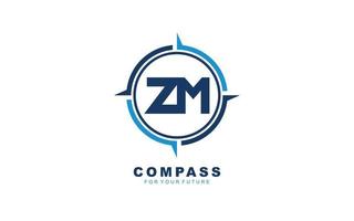 zm-Logo-Navigation für Markenunternehmen. Kompass-Vorlage, Vektorgrafik für Ihre Marke. vektor