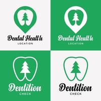 uppsättning abstrakt dental klinik linje stil modern logotyp design vektor