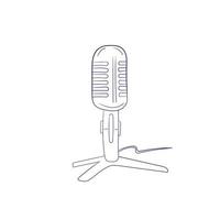 Podcast. Retro-Mikrofon isoliert auf weißem Hintergrund. gestaltungselement für emblem, zeichen. Vektor-Illustration. Hand gezeichnete Ikone für Malbuch vektor