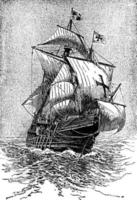 santa maria, årgång illustration. vektor