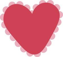 röd hjärta ikon. Lycklig valentines dag. kärlek tecken symbol. enkel hälsning kort mall. söt grafisk objekt. platt design. vit bakgrund. isolerat. vektor illustration