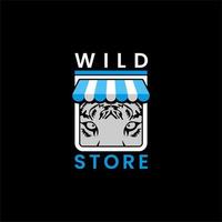 Store-Logo mit Tigergesicht vektor