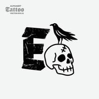 Alphabet e Totenkopf-Logo vektor