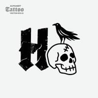 Alphabet h Totenkopf-Logo vektor