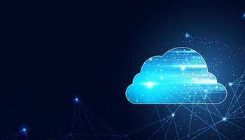 abstrakt moln teknologi med stor data och information begrepp förbindelse förbi samlar data i de moln med stor data lagring system på Hej tech bakgrund. vektor