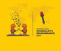 internationell journalistens minne dag med mikrofon och penna begrepp mall för bakgrund, baner, kort, affisch. vektor illustration.