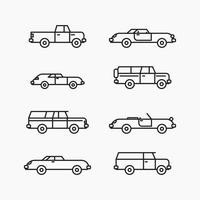 skizzierte Fahrzeugsymbole vektor