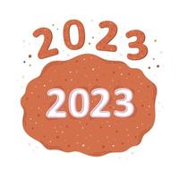 Ingwerkekse für das neue Jahr 2023. Prozess der Herstellung hausgemachter Kekse. Formen zum Schneiden von Lebkuchen. frohe weihnachten und schöne feiertage. vektor