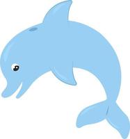 Blauer Delphin, Illustration, Vektor auf weißem Hintergrund