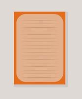 Seitenheft, Skizzenbuch orange. Vektor-Illustration vektor