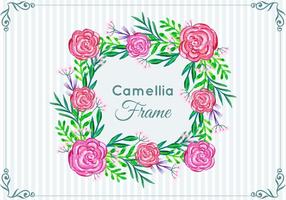 Schöne Free Vector Camellia Rahmen