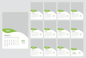 2023 vägg kalender mall vektor