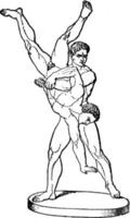 wrestler vintage illustration. vektor