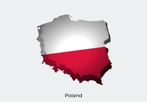 Polen-Flagge. Papierschnitt-Design der offiziellen Weltflagge. geeignet für Banner, Hintergrund, Poster, Jubiläumsvorlage, Festivalurlaub, unabhängiger Tag. Vektor eps 10