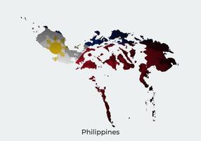philippinische Flagge. Papierschnitt-Design der offiziellen Weltflagge. geeignet für Banner, Hintergrund, Poster, Jubiläumsvorlage, Festivalurlaub, unabhängiger Tag. Vektor eps 10