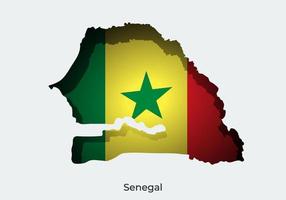 senegal flagga. papper skära stil design av officiell värld flagga. Karta begrepp. passa för baner, bakgrund, affisch, årsdag mall, festival Semester, oberoende dag. vektor eps 10