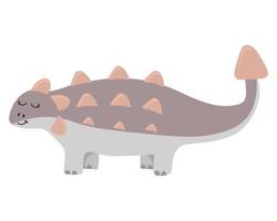 Illustration von niedlichen Cartoon-Dinosaurier auf weißem Hintergrund. kann für Kinderzimmer, Aufkleber, T-Shirts, Tassen und andere Designs verwendet werden. niedlicher kleiner Anylosaurus. vektor