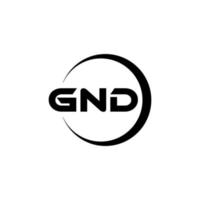 gnd brev logotyp design i illustration. vektor logotyp, kalligrafi mönster för logotyp, affisch, inbjudan, etc.